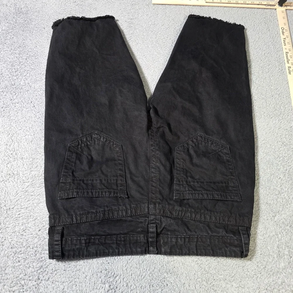Smoke Rise Mens 36 Denim Shorts Black Distressed Raw Hem Streetwear Cotton